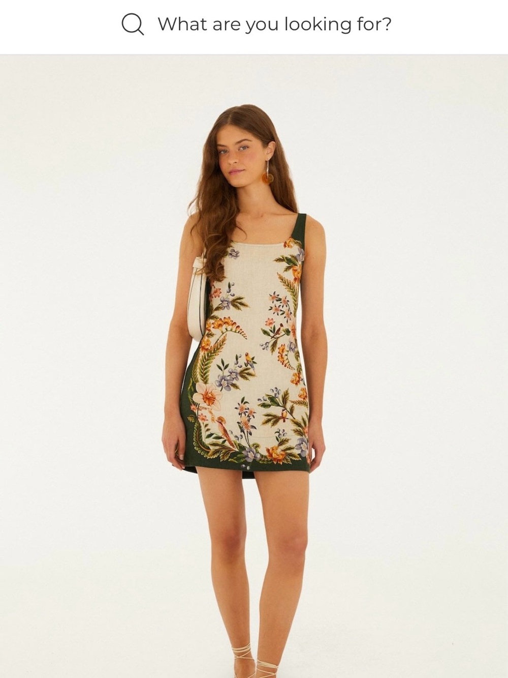 FARM Rio Sand Nature Square Neck Mini Dress NWT